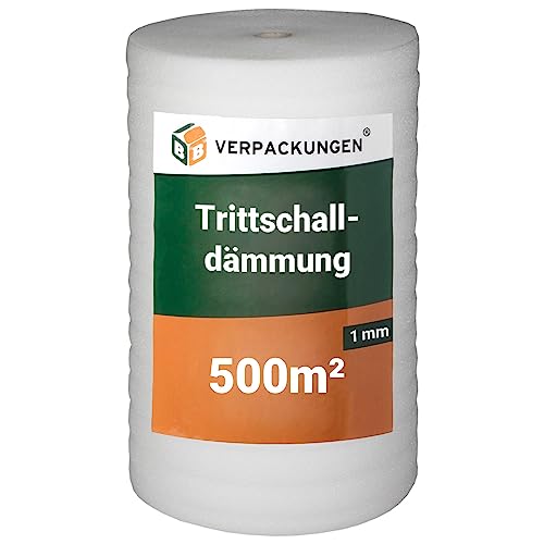 BB-Verpackungen 500 m² Trittschalldämmung (1 mm stark, sehr gute Schall- und Wärmedämmung) - Sets zwischen 250 m² und 500 m² von BB-Verpackungen