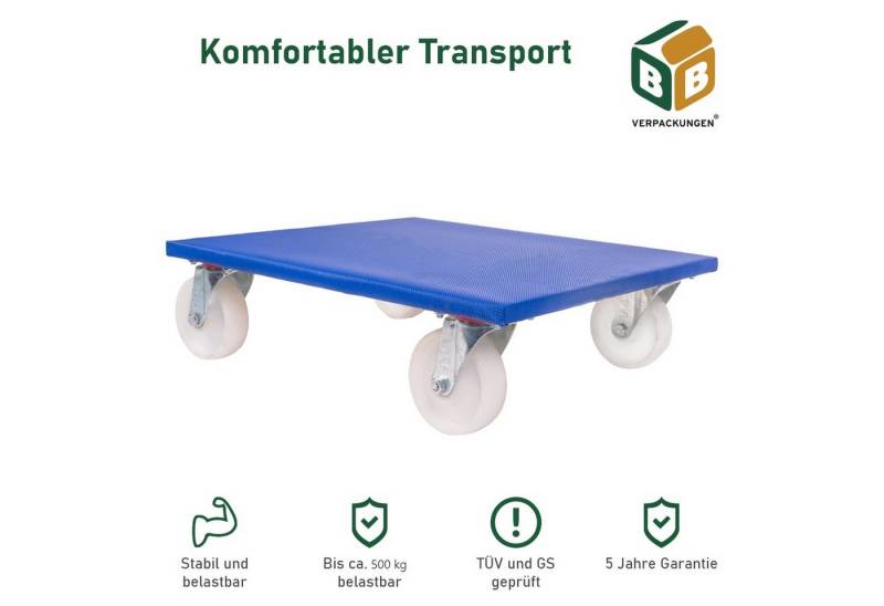 BB-Verpackungen Transportroller Möbelroller M, (1-St), 600 x 500 x 165 mm, 500 kg, spurloses Rollverhalten von BB-Verpackungen