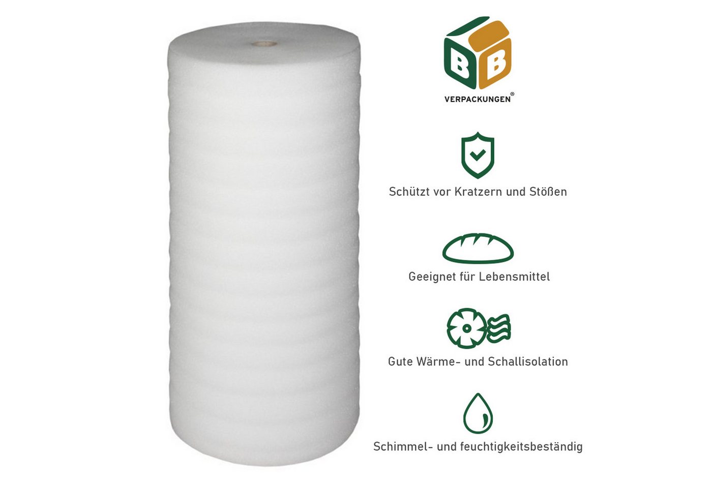 BB-Verpackungen Trittschalldämmfolie Trittschalldämmung 5mm - multifunktionale PE-Schaumfolie, (2-St) von BB-Verpackungen