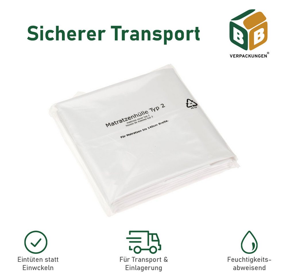 Matratzenschutzbezug Matratzenhülle Typ 2 BB-Verpackungen, 1700 x 2350 mm, robust, reißfest 30 my Matratzenschutzbezug Matratzenhülle Typ 2 BB-Verpackungen, 1700 x 2350 mm, robust, reißfest 30 my von BB-Verpackungen