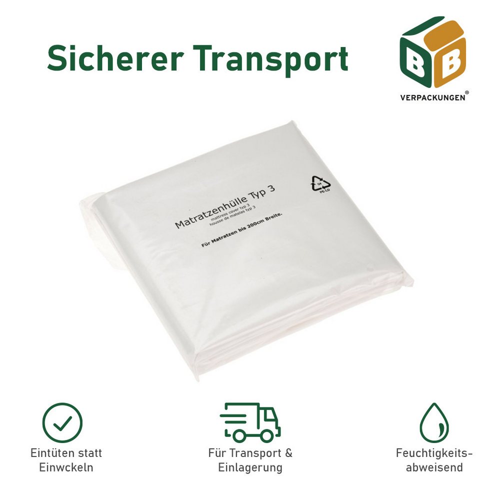 Matratzenschutzbezug Matratzenhülle Typ 3 BB-Verpackungen, 2300 x 2350 mm, robust, reißfest 30 my Matratzenschutzbezug Matratzenhülle Typ 3 BB-Verpackungen, 2300 x 2350 mm, robust, reißfest 30 my von BB-Verpackungen