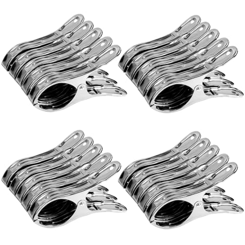 Handtuch Klammer, 20 Teiliges Wäscheklammern Clips, Wäscheklammern Stark Clips, Edelstahl Wäscheklammern, Zum Trocknen Von Kleidung, Strandtüchern, Badetüchern, Bettwäsche Und Dicker Kleidung von Jlnmmn