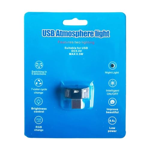BBASILIYSD Typ-C-LED-Licht, USB, für Auto-Innenraum, 8 Farben, Beleuchtung, Richtungsschaltung, automatische Funktion, Speicher-Dimmfunktion von BBASILIYSD
