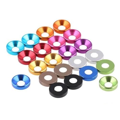 10 Stück/Lot Aluminium-Unterlegscheibe M2 M2,5 M3 M4 M5 M6 M8 bunte eloxierte Senkkopfschrauben-Unterlegscheiben-Dichtung-M5 10 Stück, schwarz 10 Stück/Lot Aluminium-Unterlegscheibe M2 M2,5 M3 M4 M5 M6 M8 bunte eloxierte Senkkopfschrauben-Unterlegscheiben-Dichtung-M5 10 Stück, schwarz von BBAUER