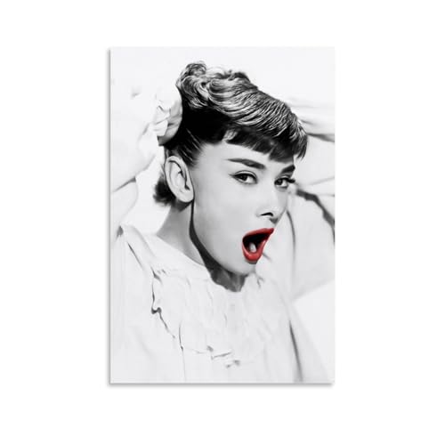 BBAUER Audrey Hepburn Poster Poster Dekorative Malerei Leinwand Wandkunst Wohnzimmer Poster Schlafzimmer Malerei,Wandkunst Bilddruck Moderne Familienzimmer Dekor 08x12inch(20x30cm) von BBAUER