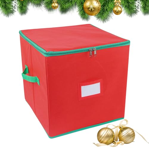 BBAUER Aufbewahrung von Weihnachtskugeln, Aufbewahrungsbox für Weihnachtsdekoration - Weihnachtskugelbehälter mit Trennwänden,Aufbewahrungsbox für Weihnachtsschmuck mit 64 Fächern, platzsparende von BBAUER