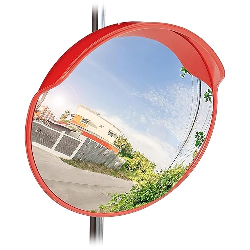 BBAUER Auffahrt-Sicherheitsspiegel, gebogener Straßen-Sicherheitsspiegel, 220-Grad-Weitwinkel-Toter-Winkel-Spiegel für die Sicherheit von Garagen im Freien,Safety Mirror-Indoor 30cm von BBAUER