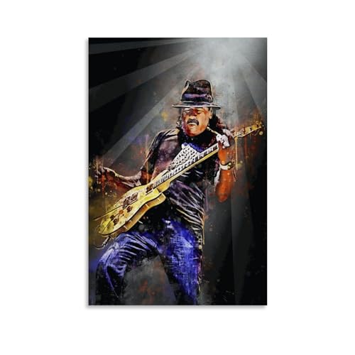 BBAUER Carlos Santana Poster Dekorative Malerei Leinwand Wandkunst Wohnzimmer Poster Schlafzimmer Malerei,Wandkunst Bilddruck Moderne Familienzimmer Dekor 20x30inch(50x75cm) von BBAUER