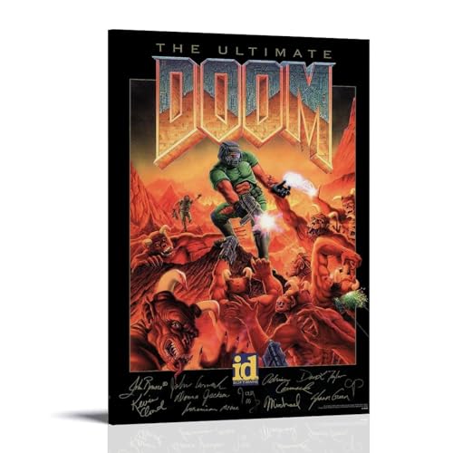 BBAUER Game Poster Doom Poster Dekorative Malerei Leinwand Wandkunst Wohnzimmer Poster Schlafzimmer Malerei,Wandkunst Bilddruck Moderne Familienzimmer Dekor 12x18inch(30x45cm) von BBAUER