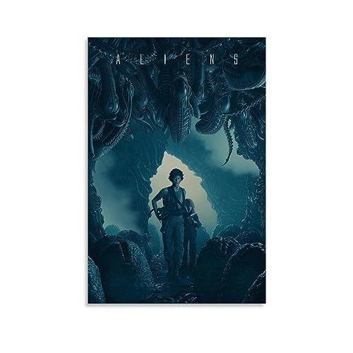 BBAUER Horror Movie Poster Alien Poster Poster Dekorative Malerei Leinwand Wandkunst Wohnzimmer Poster Schlafzimmer Malerei,Wandkunst Bilddruck Moderne Familienzimmer Dekor 16x24inch(40x60cm) von BBAUER