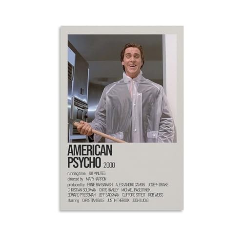 BBAUER Movie American Psycho 2000 Poster Dekorative Malerei Leinwand Wandkunst Wohnzimmer Poster Schlafzimmer Malerei,Wandkunst Bilddruck Moderne Familienzimmer Dekor 08x12inch(20x30cm) von BBAUER