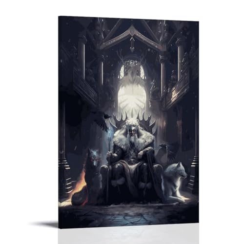 BBAUER Odin The Father of The Gods Poster Dekorative Malerei Leinwand Wandkunst Wohnzimmer Poster Schlafzimmer Malerei,Wandkunst Bilddruck Moderne Familienzimmer Dekor 20x30inch(50x75cm) von BBAUER