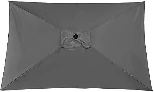 BBAUER Parasol Umbrella Replacement Canopy,3X2M/6 Arms Outdoor Patio Market Replacement Umbrella Cover For Outdoor/Grey von BBAUER