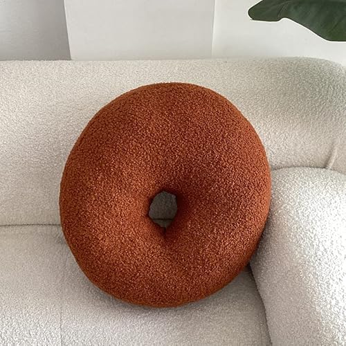 BBAUER Plüschkissen Donut-förmiges Kissen Bequemes Abnehmbares Waschbares Sofakissen zum Dekorieren von Schlafzimmer und Wohnzimmer,Caramel von BBAUER