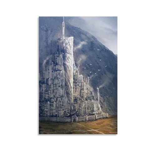 Minas Tirith - Lord of The Rings The Hobbit Poster Dekorative Malerei Leinwand Wandkunst Wohnzimmer Poster Schlafzimmer Malerei,Wandkunst Bilddruck Moderne Familienzimmer Dekor 24x36inch(60x90cm) von BBAUER