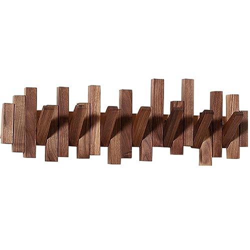 Walnuss-/Buchenholz, Multifunktionale Wandhaken Holz, Moderne, Einzigartige, Platzsparende Garderobenständer-Wandhalterung, (3–9 Haken) (Color : Brown, Size : 7 hooks) von BBAUER