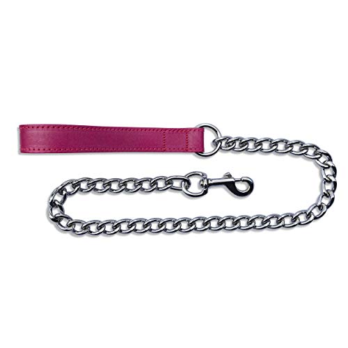 BBD Pet Products Ex Heavy Leder-Kettenleine, Einheitsgröße, 86,4 x 2,2 cm, Boysenberry von BBD Pet Products