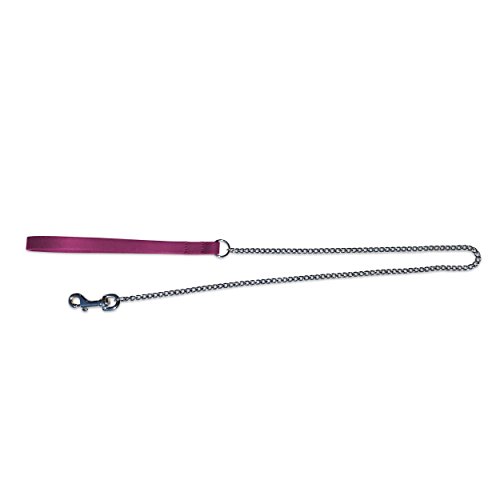 BBD Pet Products Feinleder-Kettenleine, 86,4 x 9,5 cm, Einheitsgröße, Boysenberry von BBD Pet Products