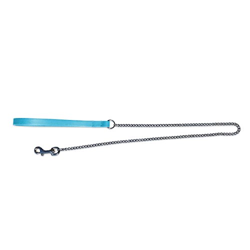 BBD Pet Products Feinleder-Kettenleine, 86,4 x 9,5 cm, Einheitsgröße, blau von BBD Pet Products