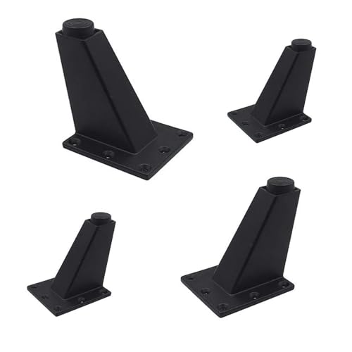 BBERHFNFZK 4X Verstellbare Möbelbeine 8 10cm Aluminium Schrankfüße Sockelfüße SofaBeine Klein Ersatz Stützbeine(Black,80mm) von BBERHFNFZK