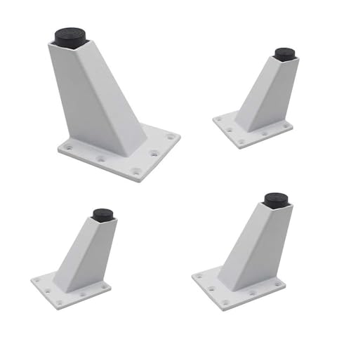 BBERHFNFZK 4X Verstellbare Möbelbeine 8 10cm Aluminium Schrankfüße Sockelfüße SofaBeine Klein Ersatz Stützbeine(White,100mm) von BBERHFNFZK