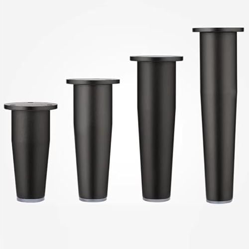 BBERHFNFZK Aluminium Möbelfüße 8 10 12 15cm Klein SofaBeine Küchenfuße 4 Stück Bettfuß Stützfüße Schrankfuß Sofa Ersatz Beine(Black,150mm) von BBERHFNFZK