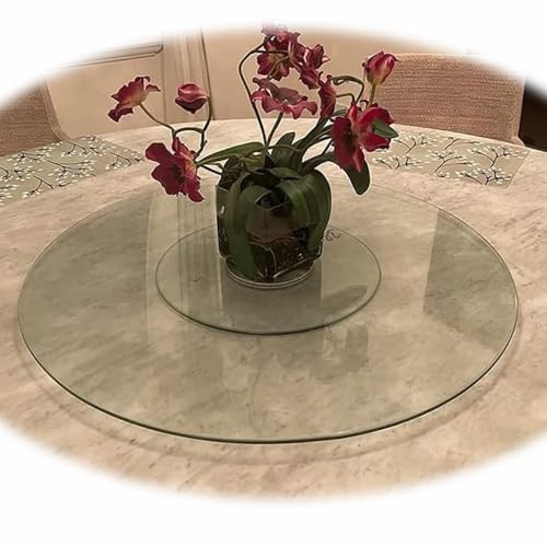 BBERHFNFZK Lazy Susan Drehplatte Aus Gehärtetem Glas, Runder Tischplatte Servierteller 100 90 60 70 80CM Großes Esstisch Drehteller Für Einfachen Weiterreichen Von Speisen(28"/70CM) von BBERHFNFZK