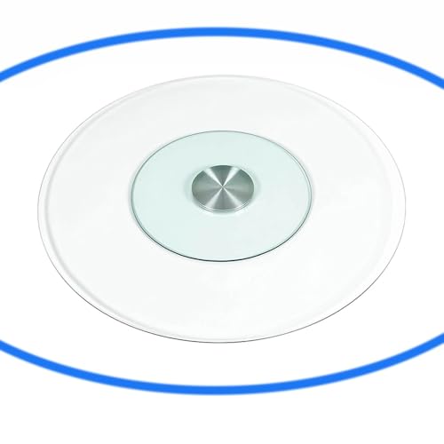 BBERHFNFZK Rund Drehplatte Transparent Glas Lazy Susan Großer Tischplatte Drehteller 60 70 80 90 100CM Esstisch Drehbare Servierplatte, Leicht Zu Rollen(32"/80CM) von BBERHFNFZK