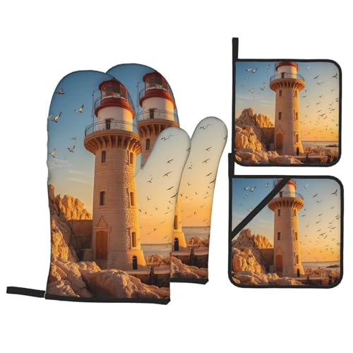 BBEXJIGY 4 Stück Leuchtturm und Möwe Silikongriffe mit rutschfester Oberfläche von BBEXJIGY