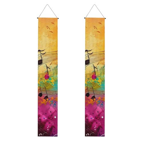 Buntes Musiknoten-Druck, wiederverwendbar, Abschluss-Banner – All-in-One-Hängeset, Party, drinnen, draußen von BBEXJIGY