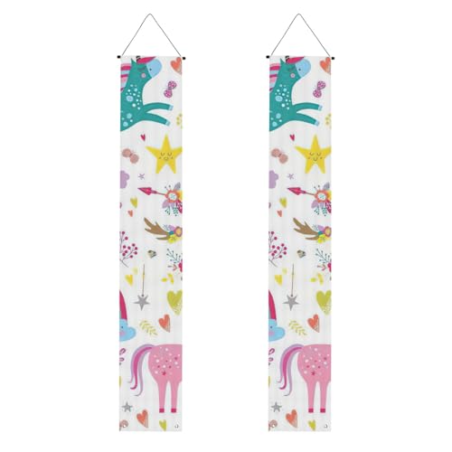 Einhörner Roter Druck Wiederverwendbare Abschlussfeier Veranda Banner - All-in-One Hängeset, Party, Indoor, Outdoor von BBEXJIGY