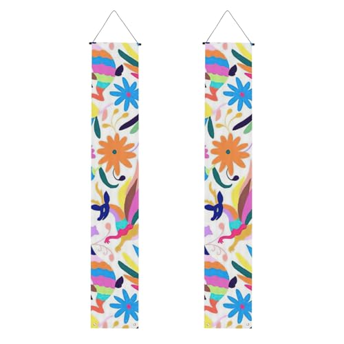 Mexikanische Otomi-Tiere, wiederverwendbar, Abschlussbanner, Veranda-Banner – All-in-One-Hängeset, Party, drinnen, draußen von BBEXJIGY