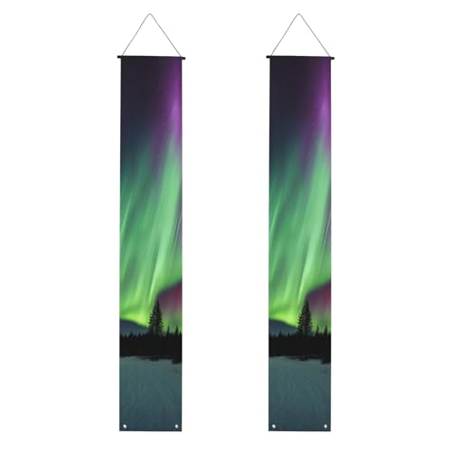 Northern Lights Painting Print Reusable Graduation Veranda Banner - All-in-One Hanging Kit, Party, Indoor, Outdoor von BBEXJIGY