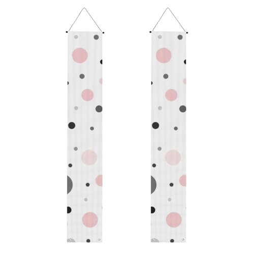 Rot-grau-weißer, moderner gepunkteter Grafikdruck, wiederverwendbar, Abschlussfeier, Veranda-Banner – All-in-One-Hänge-Set, Party, drinnen, draußen von BBEXJIGY