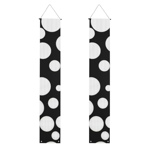 Schwarz und Weiß Polka Dot Print Wiederverwendbare Graduation Veranda Banner - All-in-One Hanging Kit, Party, Indoor, Outdoor Schwarz und Weiß Polka Dot Print Wiederverwendbare Graduation Veranda Banner - All-in-One Hanging Kit, Party, Indoor, Outdoor von BBEXJIGY