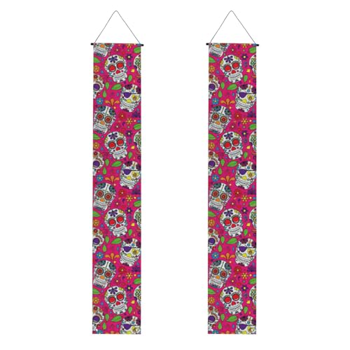 Totenkopf und grüne Blätter Druck wiederverwendbar Graduation Veranda Banner - All-in-One Hanging Kit, Party, Indoor, Outdoor von BBEXJIGY