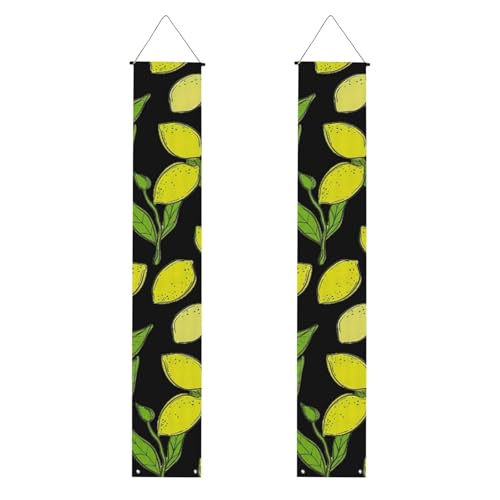 Wiederverwendbares Banner mit gelben frischen Zitronen – All-in-One-Hängeset, Party, drinnen, draußen von BBEXJIGY