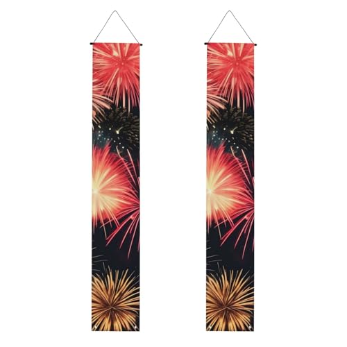 Wunderschöner Feuerwerk-Druck, wiederverwendbar, Abschlussfeier, Veranda-Banner – All-in-One-Hängeset, Party, drinnen, draußen von BBEXJIGY