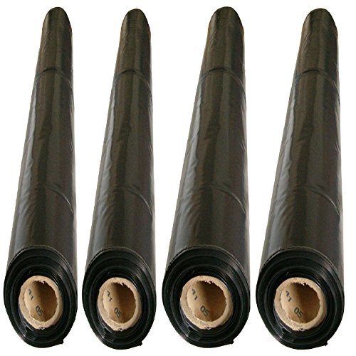 4x Baufolie Typ 200 Abdeckfolie Estrichfolie PE Folie schwarz 0,20mm 4x25m 100m² insgesamt 400m² von BBG
