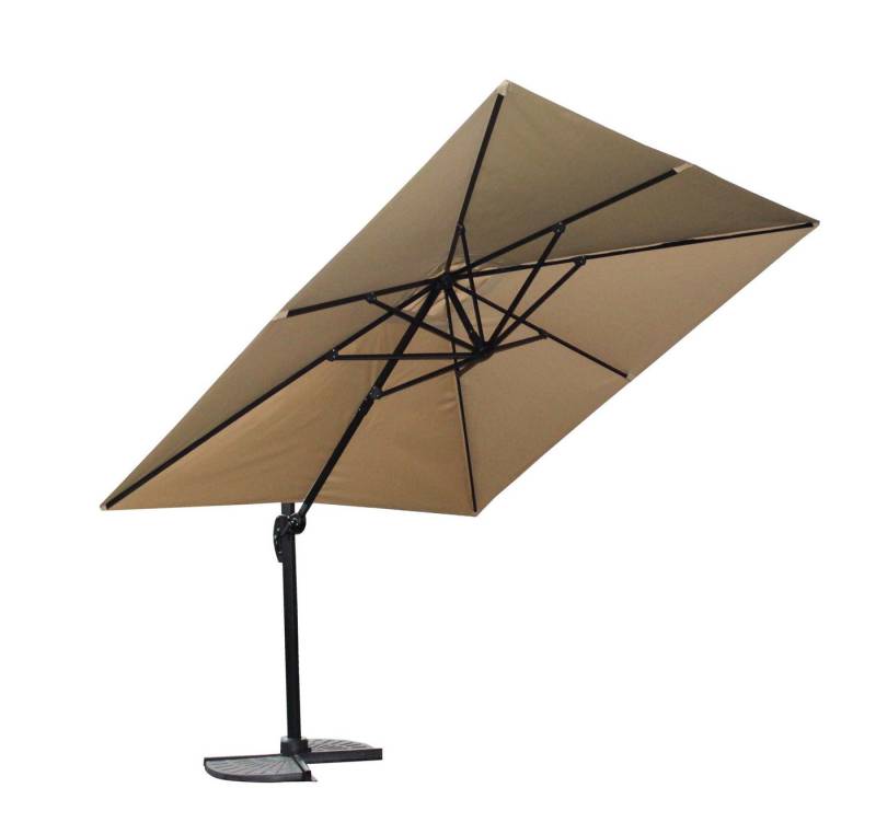 BBG Pavillon Rom Sonnenschirm Aluminium Mast Eisen Streben, (200g Polyesterbespannung mit 360° drehbarem Standfuß für Garten und Terrasse) von BBG