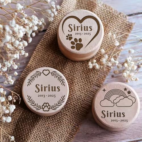 BBGDP Personalisierte Erinnerungsbox Aus Holz for Haustiere, Gravur Name Katze Hund Verlust Erinnerungsgeschenk, In Liebevoller Erinnerung, Haustier Urne von BBGDP
