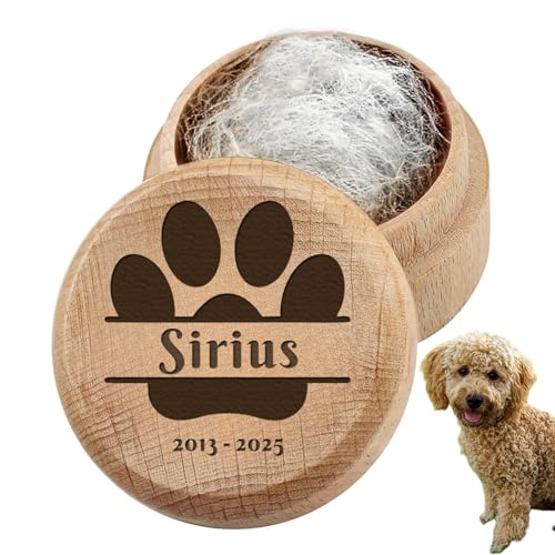 BBGDP Personalisiertes Haustier-Andenken Aus Holz Mit Namen, Gedenkbox Mit Gravierter Pfote, Personalisierte Aufbewahrungsboxen Aus Holz for Katzen- Und Hundezähne, Erinnerungsgeschenke(C) von BBGDP