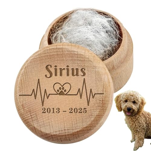 BBGDP Personalisiertes Haustier-Andenken Aus Holz Mit Namen, Gedenkbox Mit Gravierter Pfote, Personalisierte Aufbewahrungsboxen Aus Holz for Katzen- Und Hundezähne, Erinnerungsgeschenke(F) von BBGDP