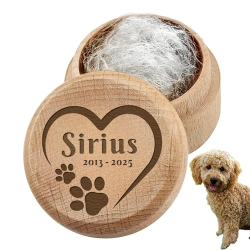 BBGDP Personalisiertes Haustier-Andenken Aus Holz Mit Namen, Gedenkbox Mit Gravierter Pfote, Personalisierte Aufbewahrungsboxen Aus Holz for Katzen- Und Hundezähne, Erinnerungsgeschenke(I) von BBGDP