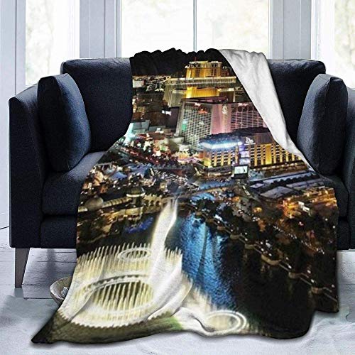 BBHAN Kuscheldecke Decke Las Vegas Night View, Bequeme, ultraweiche Flanell-Decke mit warmem, leichtem Schlafsofa, für Erwachsene und Kinder 60"x 50" von BBHAN