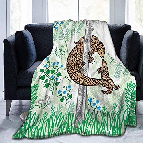 BBHAN Kuscheldecke Decke Pangolin Parenting Print, Bequeme ultraweiche Flanell warme leichte Schlafsofa-Decke, für Erwachsene und Kinder 60 "X50 von BBHAN