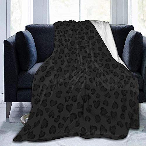 BBHAN Kuscheldecke Decke Schwarzes Leopardenmuster, Bequeme ultraweiche Flanell-warme, leichte Schlafsofa-Decke, für Erwachsene und Kinder 60"X50 von BBHAN