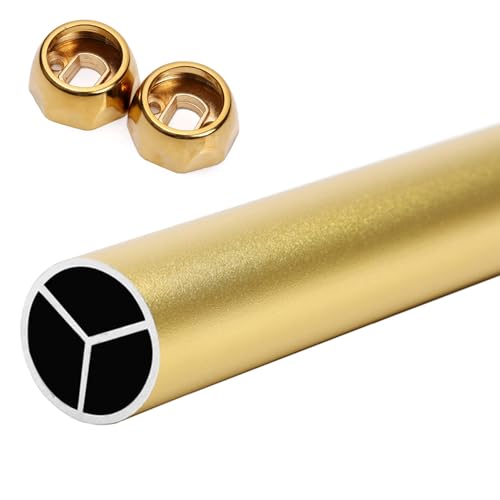 BBHW Kleiderstange Schrank Runde Kleiderstange im Mattierten Design, Abnehmbare Garderobenstange, Robuster Kleiderständer aus Rohr mit Halterung (Color : Gold, Size : 70cm(27 1/2") Length) von BBHW
