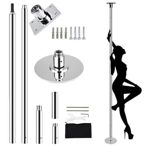 BBHW Pole Dance Tanzstange Stripper-Tanzstangen mit Fester Platte, Tanzübungsstange für Teppich- und Popcorndeckenmontage, Permanentes Trainingsgeräterohr (Color : 2.2M-2.7M(7.2FT-8.8FT)) von BBHW