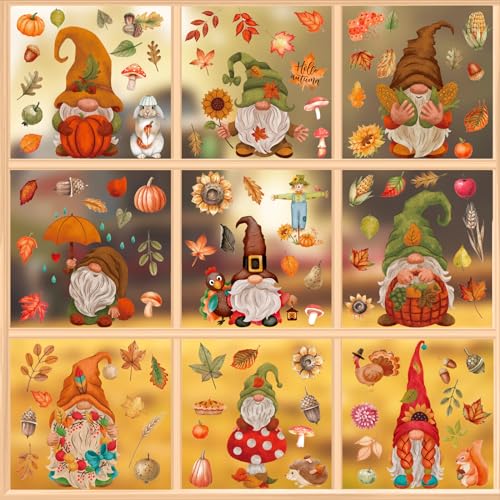 BBLIKE Herbstdeko Herbst Fensterbilder - 9PCS Zwerg Erntedankfest Fensteraufkleber Fensterbilder Selbstklebend Thanksgiving Herbstdekorationen Ahornblätter Fenster Sticker für Kinderzimmer BBLIKE Herbstdeko Herbst Fensterbilder - 9PCS Zwerg Erntedankfest Fensteraufkleber Fensterbilder Selbstklebend Thanksgiving Herbstdekorationen Ahornblätter Fenster Sticker für Kinderzimmer von BBLIKE